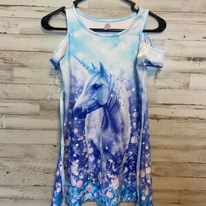 Justice Sky Blue Cold Shoulder Dress
